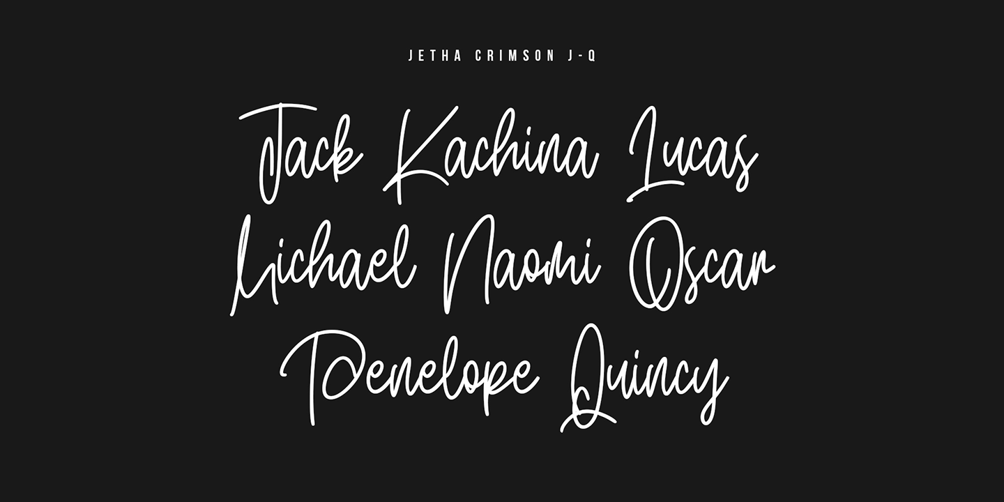 Example font Jetha Crimson #5
